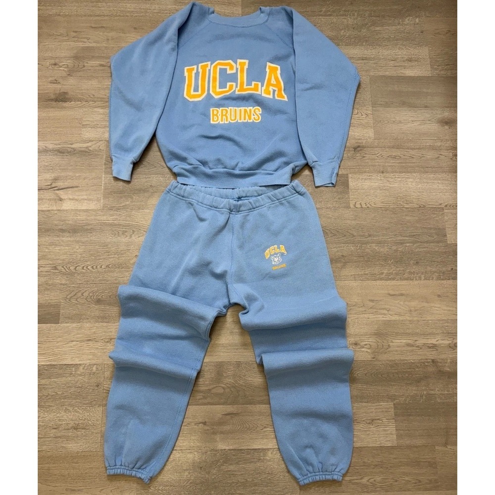 Vintage 80s UCLA Bruins Discus Athletic Sweatsuit Mens M USA Made Blue